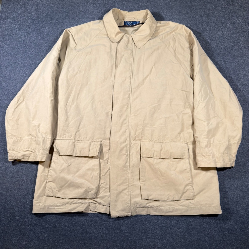 Polo Ralph Lauren Barn Jacket Mens XL Beige Full Zip Field Chore Coat Work
